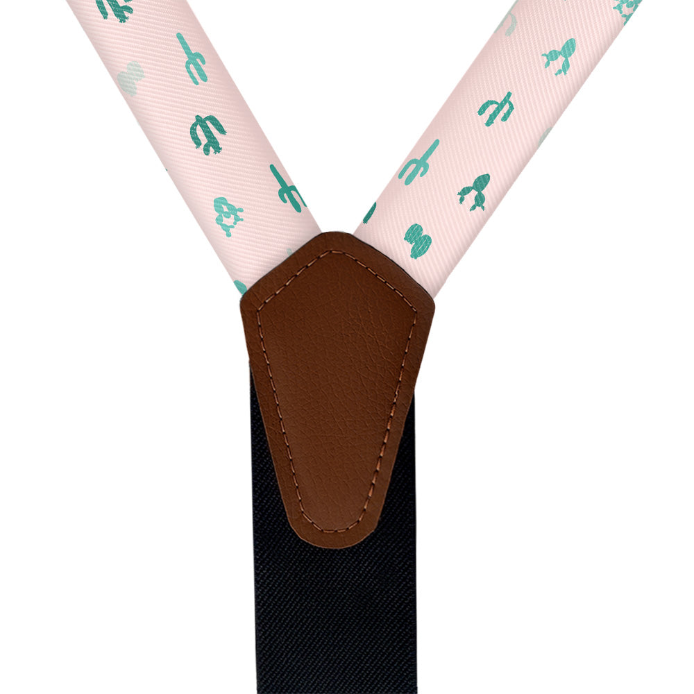 Cactus Herbage Suspenders - Vegan Leather Y-Back - Knotty Tie Co.