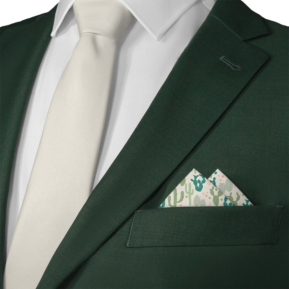 Cactus Party Pocket Square - Matching Necktie- Knotty Tie Co.