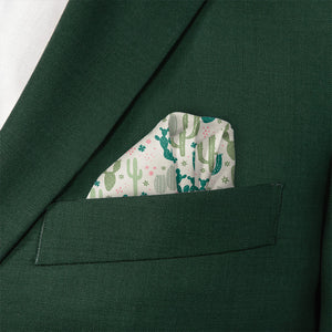 Cactus Party Pocket Square - Wave Fold - Knotty Tie Co.