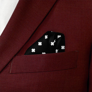 Calico Geometric Pocket Square - Wave Fold - Knotty Tie Co.