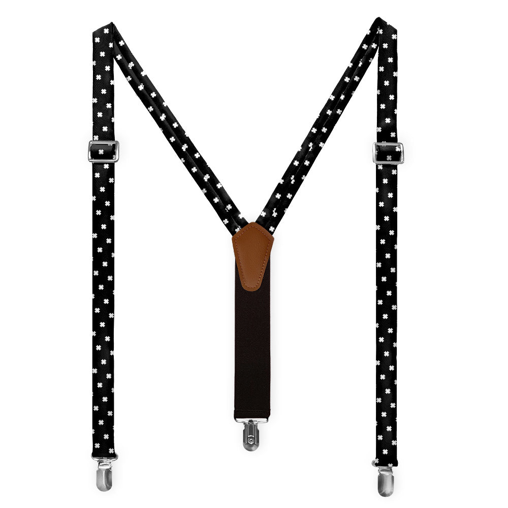 Calico Geometric Suspenders - Full Front View - Knotty Tie Co.