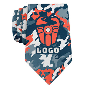 Custom Camo 1 Logo Tie - Rolled - Knotty Tie Co.