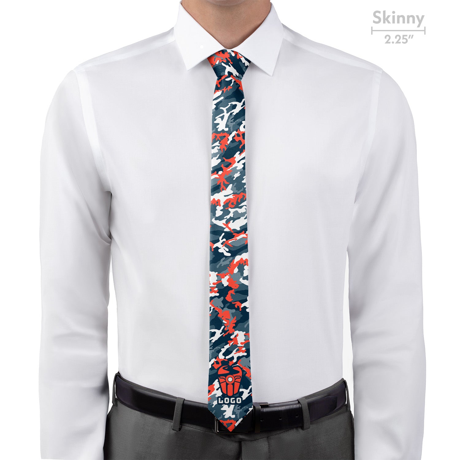 Custom Camo 1 Logo Tie - Skinny - Knotty Tie Co.