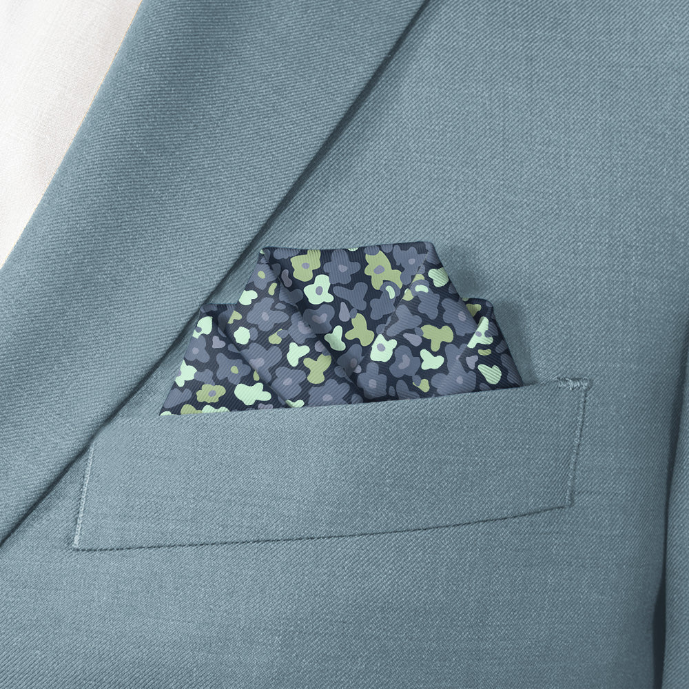 Camo Floral Pocket Square - Scalloped Fold - Knotty Tie Co.