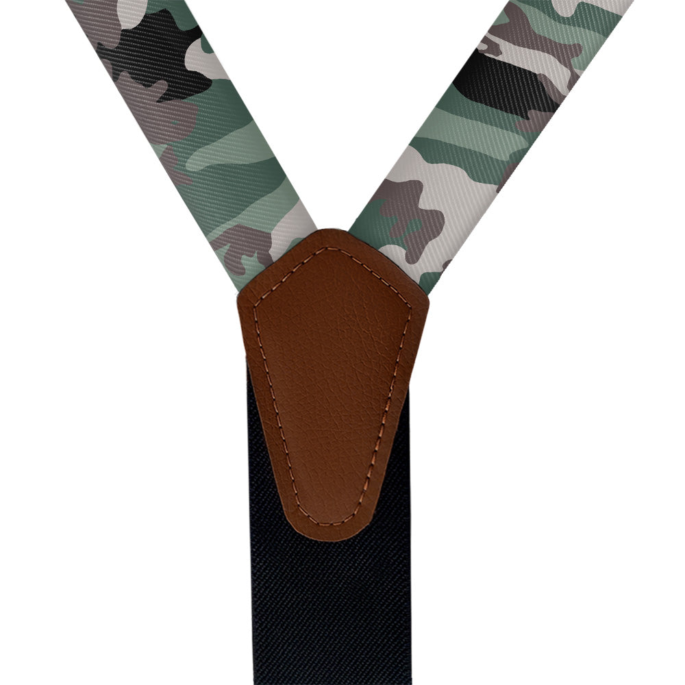 Camo Suspenders - Vegan Leather Y-Back - Knotty Tie Co.