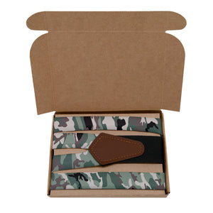 Camo Suspenders - Kraft Gift Box Packaging - Knotty Tie Co.