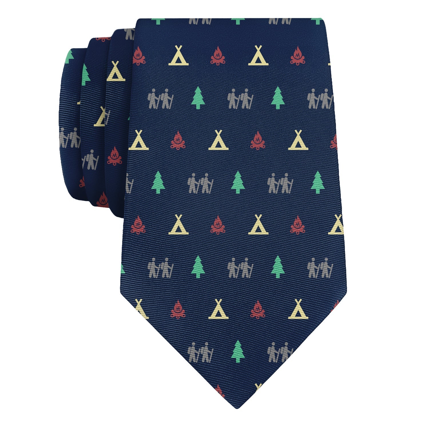 Camping With Friends Necktie - Rolled - Knotty Tie Co.