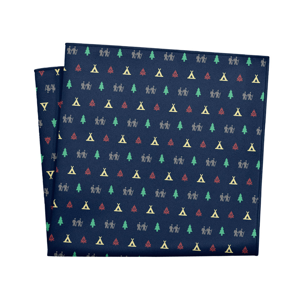 Camping With Friends Pocket Square - 12" Square - Knotty Tie Co.