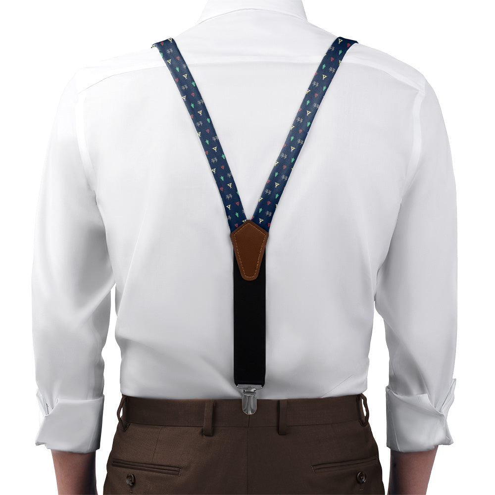 Camping With Friends Suspenders - On Model Front View - Knotty Tie Co.