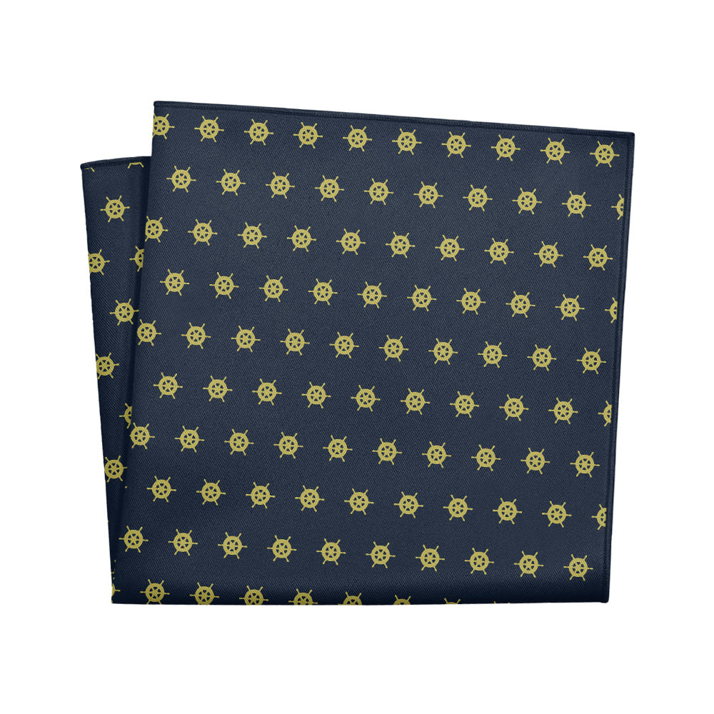 Captain's Wheel Pocket Square - 12" Square - Knotty Tie Co.