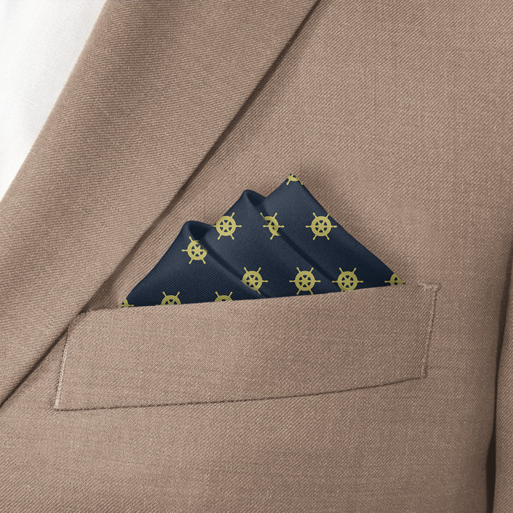 Captain's Wheel Pocket Square - Stairs Fold - Knotty Tie Co.