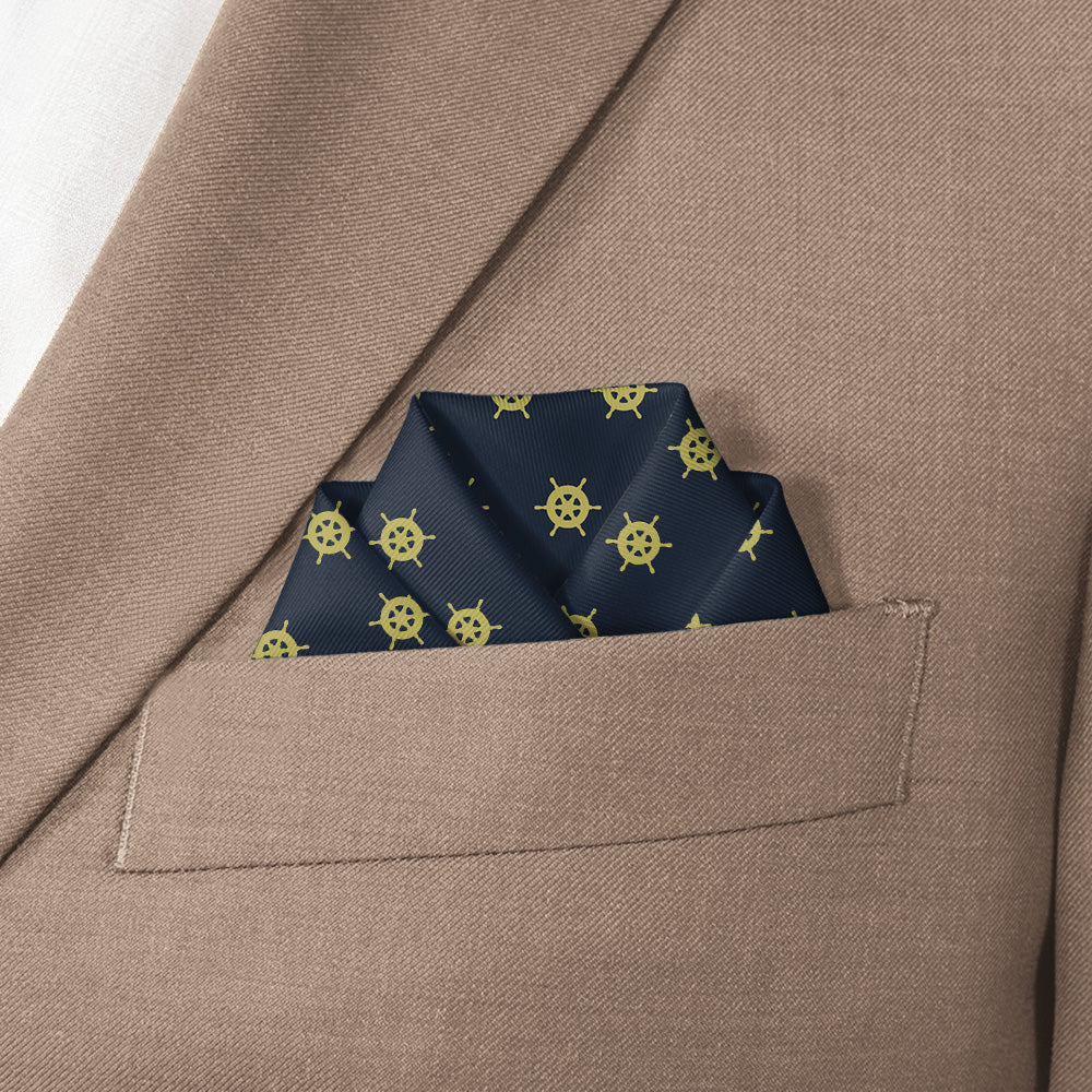 Captain's Wheel Pocket Square - Scalloped Fold - Knotty Tie Co.