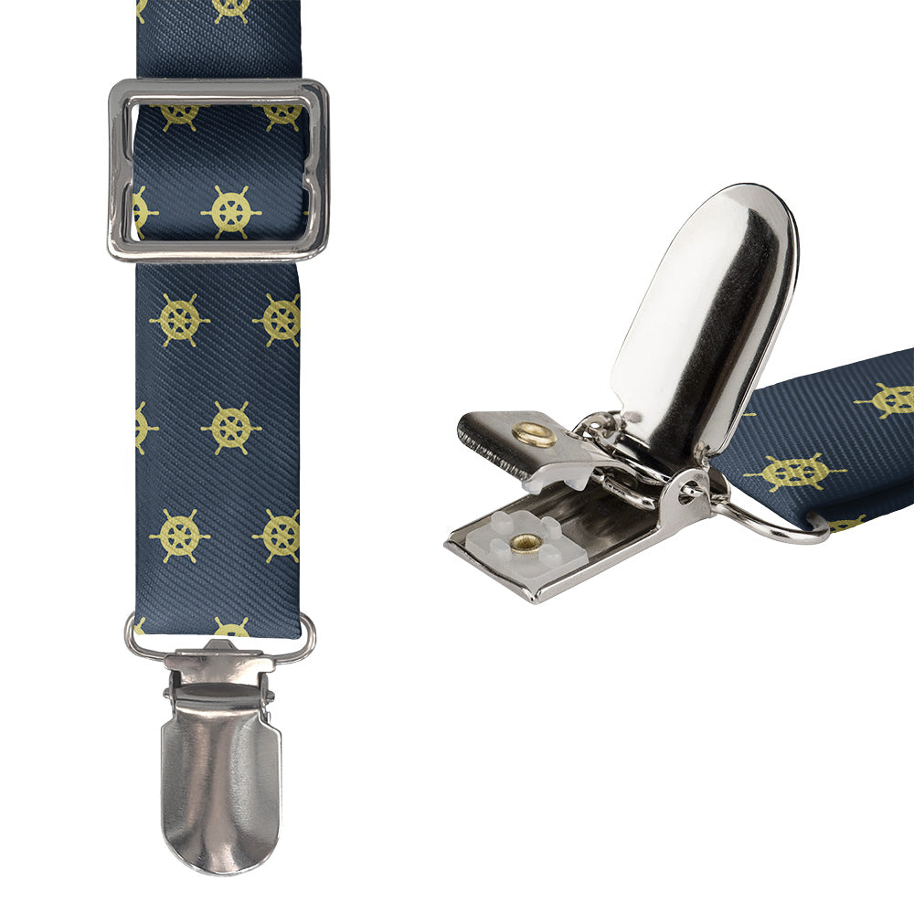 Captain's Wheel Suspenders - Hardware and Strap - Knotty Tie Co.