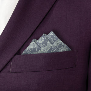 Carleton Paisley Pocket Square - Stairs Fold - Knotty Tie Co.