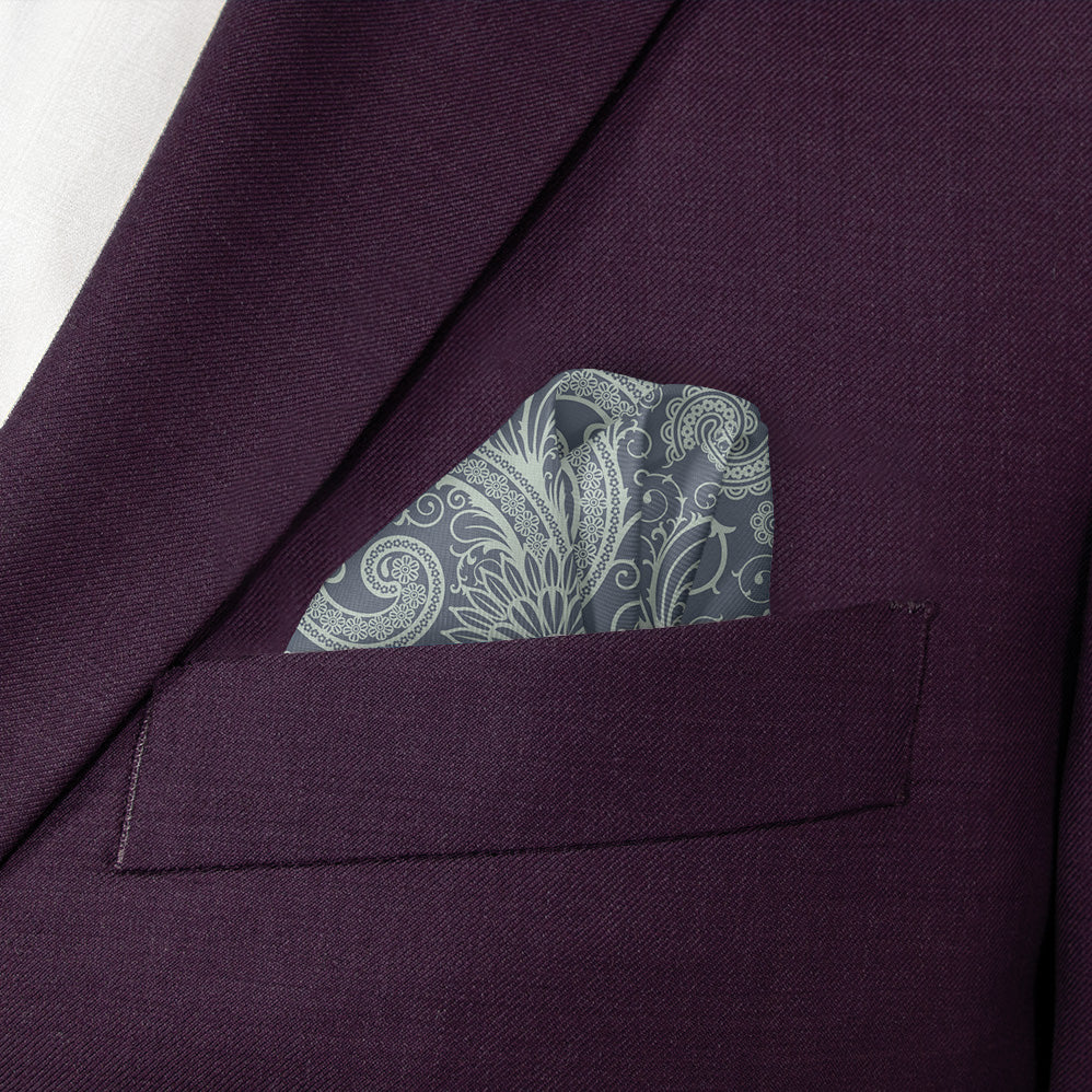 Carleton Paisley Pocket Square - Wave Fold - Knotty Tie Co.