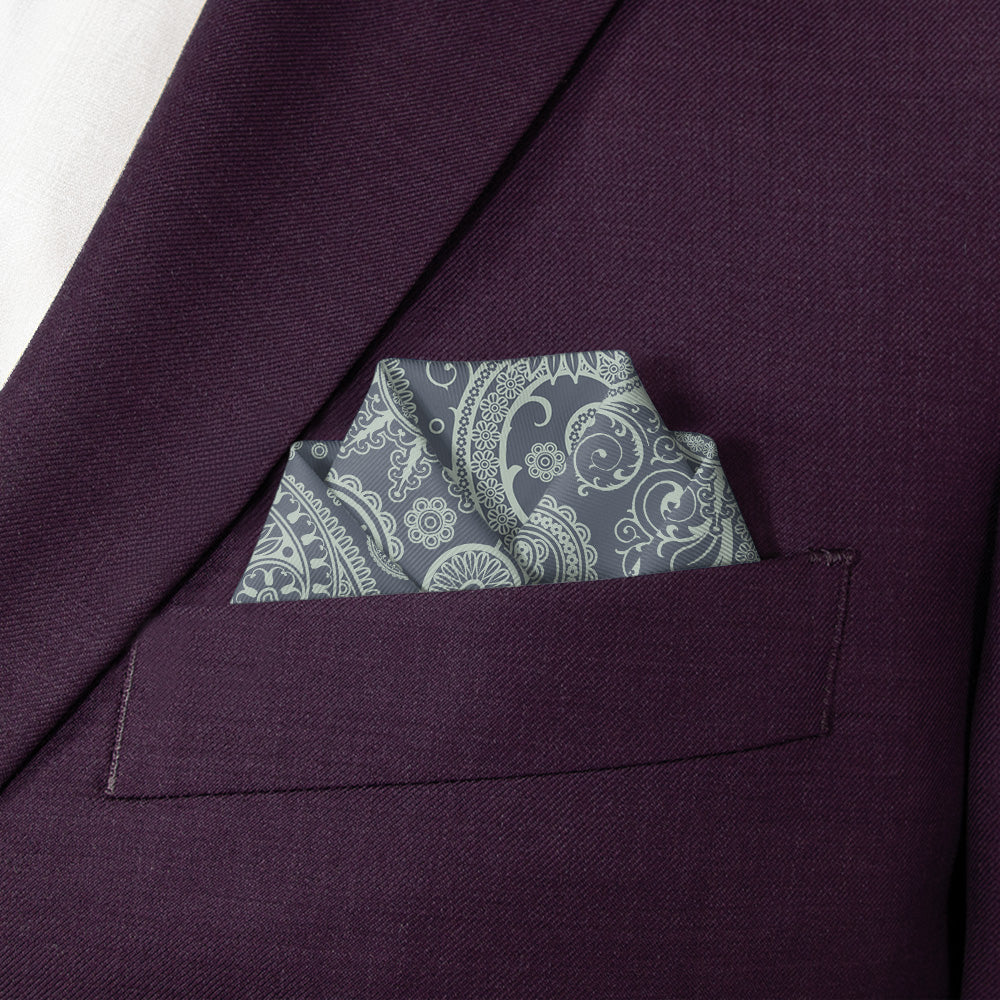 Carleton Paisley Pocket Square - Scalloped Fold - Knotty Tie Co.