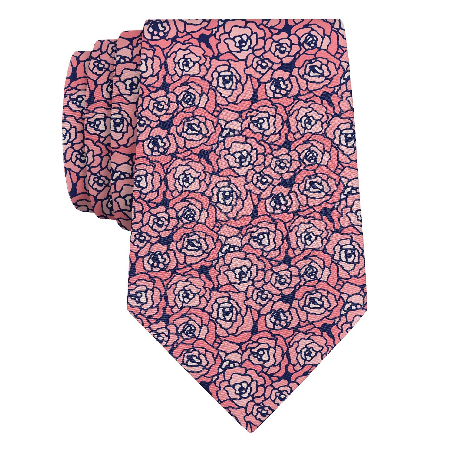 Carnation Mosaic Necktie - Rolled - Knotty Tie Co.