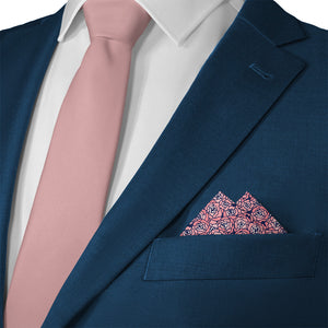 Carnation Mosaic Pocket Square - Matching Necktie- Knotty Tie Co.