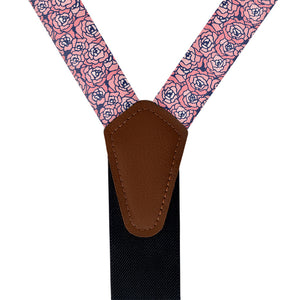 Carnation Mosaic Suspenders - Vegan Leather Y-Back - Knotty Tie Co.