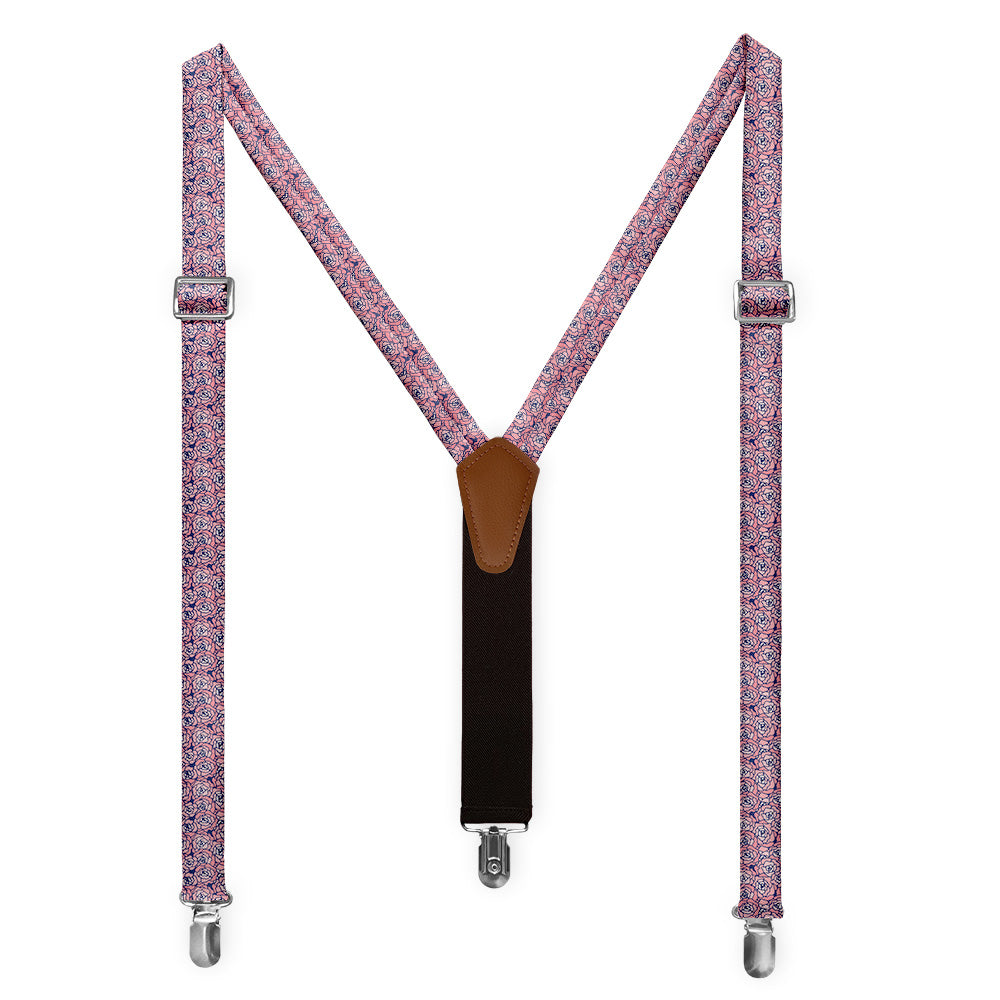 Carnation Mosaic Suspenders - Full Front View - Knotty Tie Co.