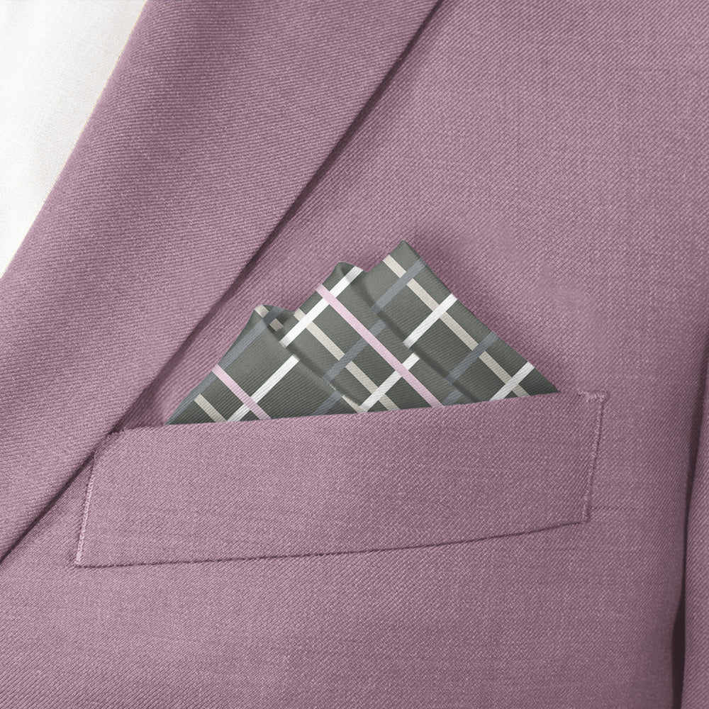 Caroline Plaid Pocket Square - Stairs Fold - Knotty Tie Co.