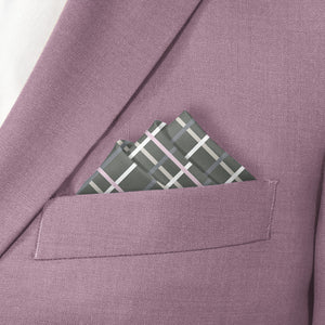 Caroline Plaid Pocket Square - Stairs Fold - Knotty Tie Co.