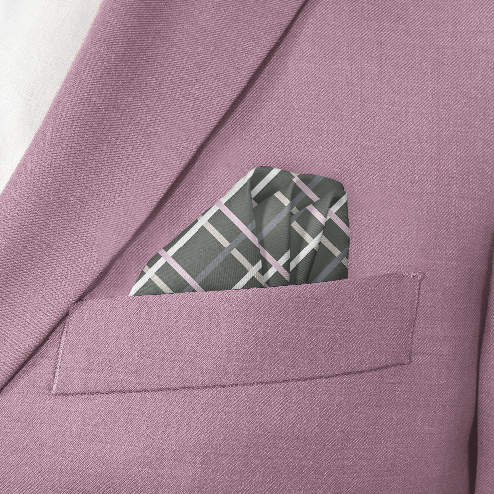 Caroline Plaid Pocket Square - Wave Fold - Knotty Tie Co.