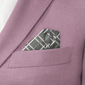 Caroline Plaid Pocket Square - Wave Fold - Knotty Tie Co.