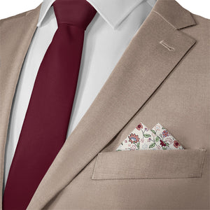 Cecile Floral Pocket Square - Matching Necktie- Knotty Tie Co.