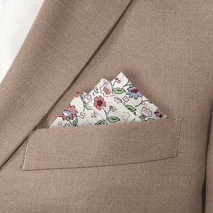 Cecile Floral Pocket Square - Stairs Fold - Knotty Tie Co.