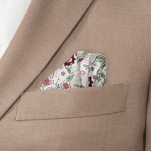 Cecile Floral Pocket Square - Wave Fold - Knotty Tie Co.