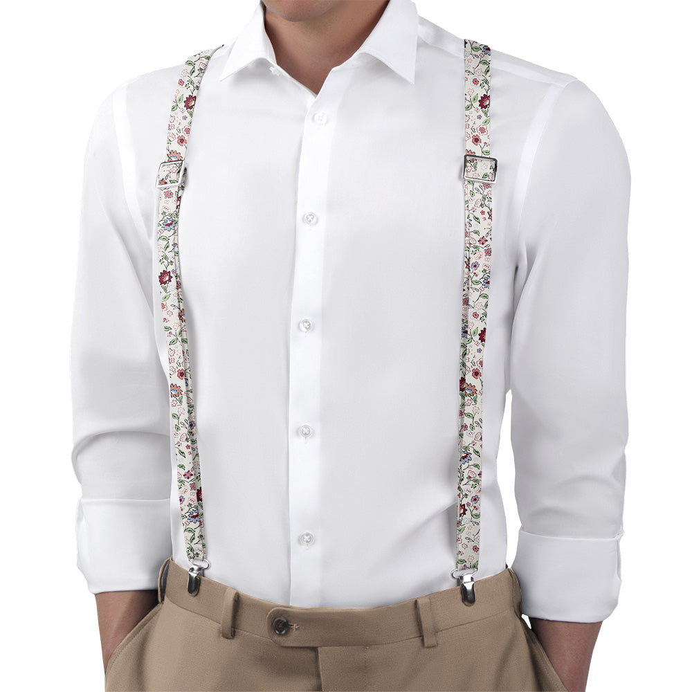 Cecile Floral Suspenders - Main View - Knotty Tie Co.