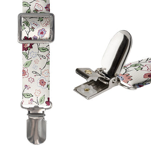 Cecile Floral Suspenders - Hardware and Strap - Knotty Tie Co.