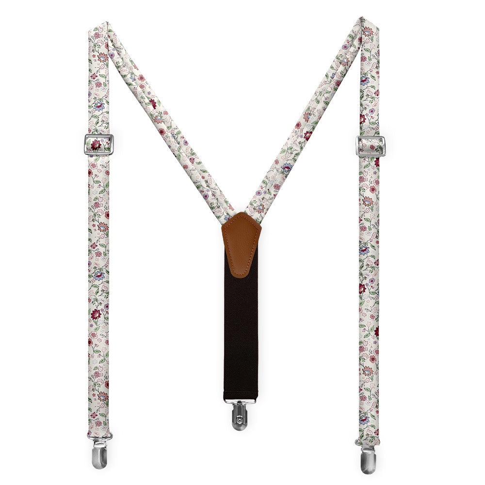 Cecile Floral Suspenders - Full Front View - Knotty Tie Co.