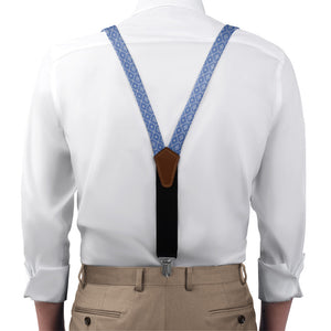 Ceramic Geometric Suspenders - On Model Front View - Knotty Tie Co.