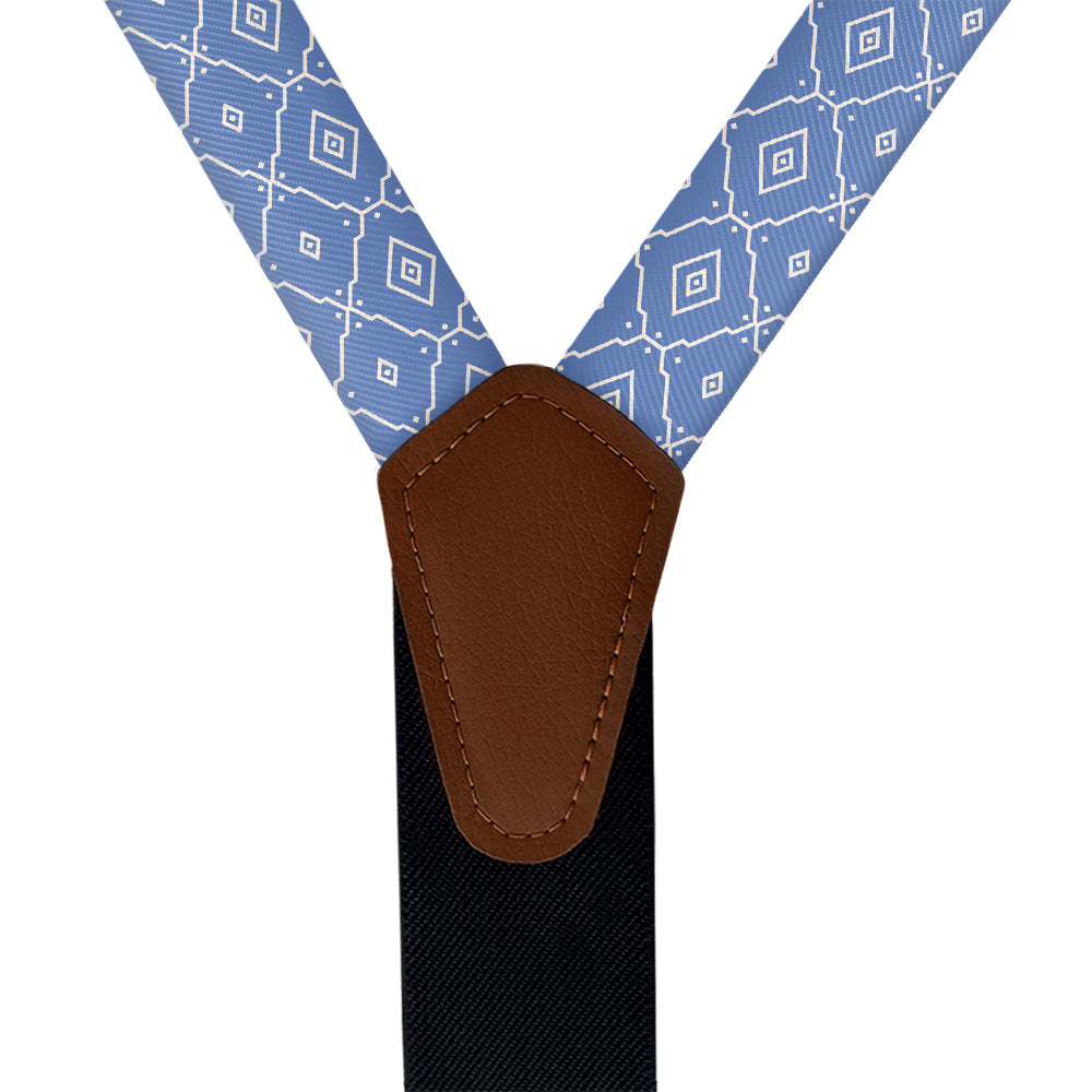 Ceramic Geometric Suspenders - Vegan Leather Y-Back - Knotty Tie Co.