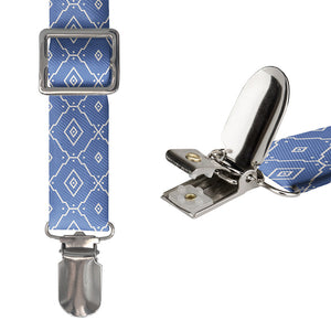 Ceramic Geometric Suspenders - Hardware and Strap - Knotty Tie Co.