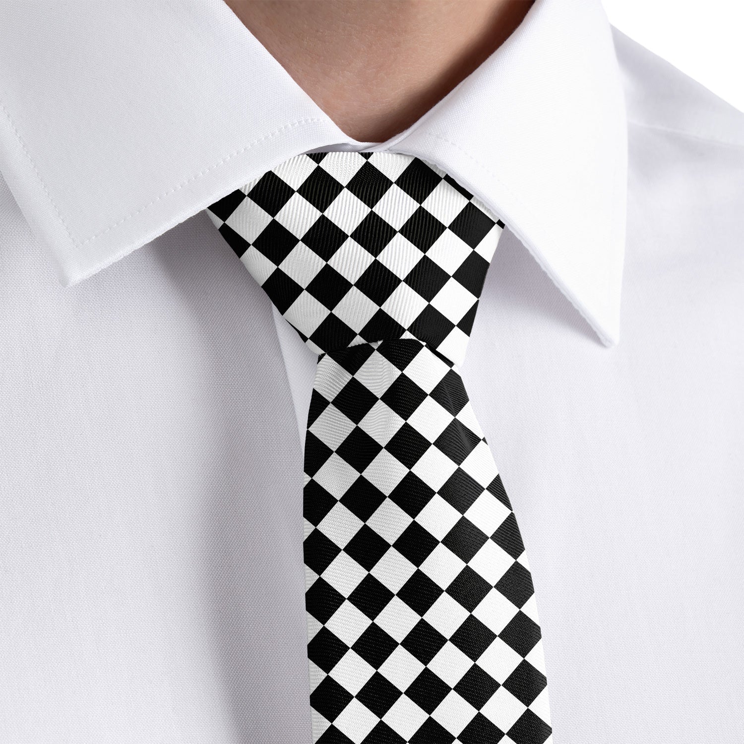 Checkered Tile Necktie - Rolled - Knotty Tie Co.