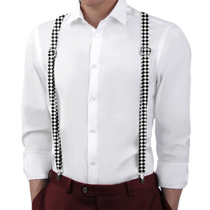 Checkered Tile Suspenders - On Model Back View - Knotty Tie Co.