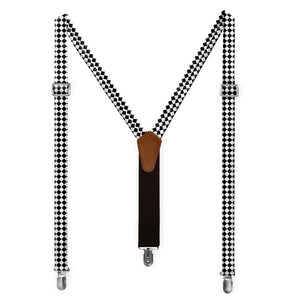 Checkered Tile Suspenders - Full Front View - Knotty Tie Co.