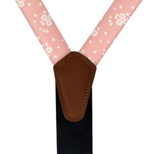 Cherry Blossom Suspenders - Vegan Leather Y-Back - Knotty Tie Co.