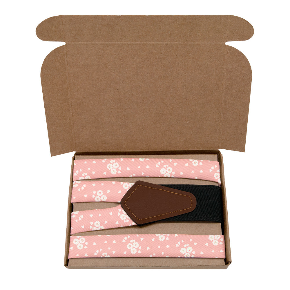 Cherry Blossom Suspenders - Kraft Gift Box Packaging - Knotty Tie Co.