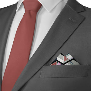 Cherry Creek Herringbone Pocket Square - Matching Necktie- Knotty Tie Co.