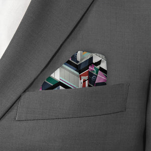 Cherry Creek Herringbone Pocket Square - Wave Fold - Knotty Tie Co.