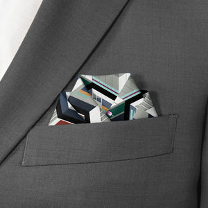 Cherry Creek Herringbone Pocket Square - Scalloped Fold - Knotty Tie Co.