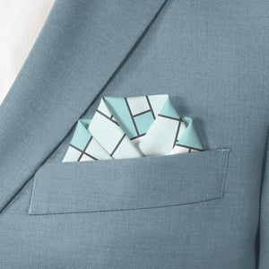 Cherry Creek Windowpane Pocket Square - Scalloped Fold - Knotty Tie Co.