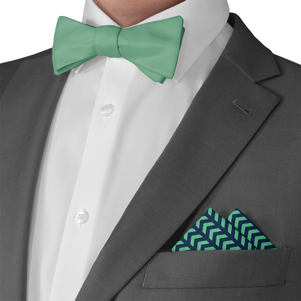 Chevron Geometric Pocket Square - Matching Bow Tie - Knotty Tie Co.