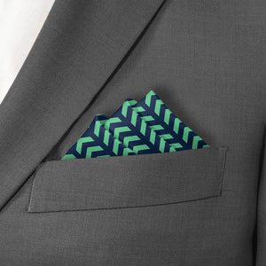 Chevron Geometric Pocket Square - Stairs Fold - Knotty Tie Co.