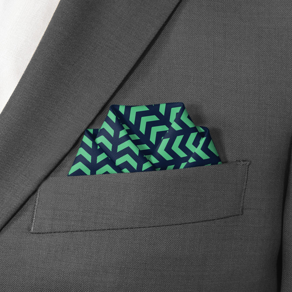 Chevron Geometric Pocket Square - Scalloped Fold - Knotty Tie Co.