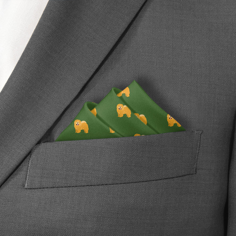 Chow Chow Pocket Square - Stairs Fold - Knotty Tie Co.